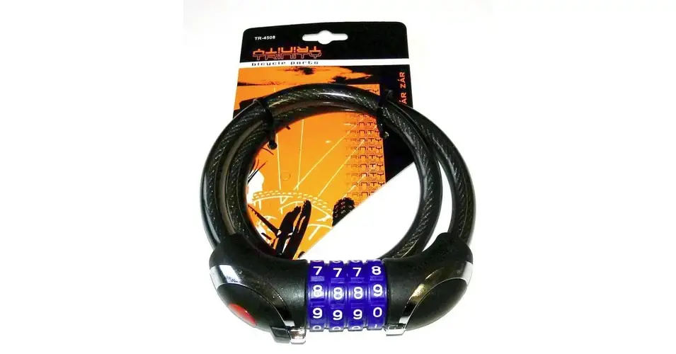 Gyors szállítás Trinity-Tonyon TR-4508 számkombinációs sodronyzár, 12 x 650 mm, fekete